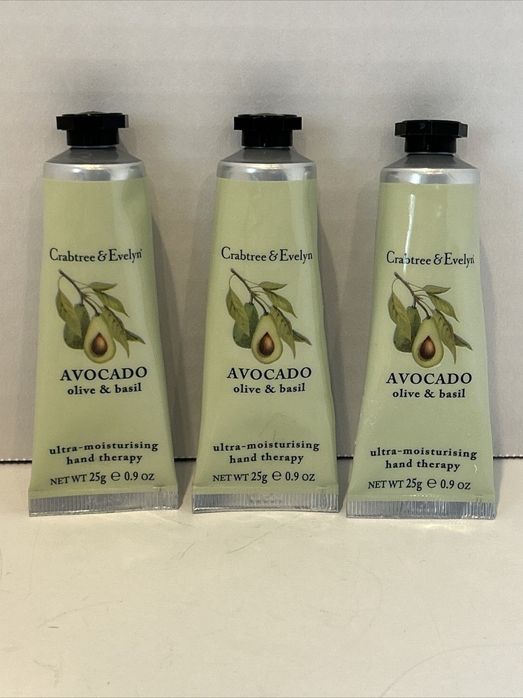 Crabtree & Evelyn AVOCADO Ultra-Moisturising Hand Therapy .9 oz/25 g, NEW x 3