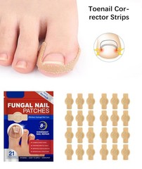 Fungal Nail Patches Ingrown Toe Nail Remover 21 Pcs Overnight Nail Repair