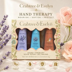 Crabtree & Evelyn Hand Therapy Gift Set – 3 Travel Size Hand Creams 3.5oz each