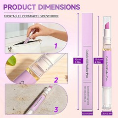 2 Pcs 2-in-1 Cuticle Oil Pusher Pen – 2026 New Ceramic Pen,No Purple