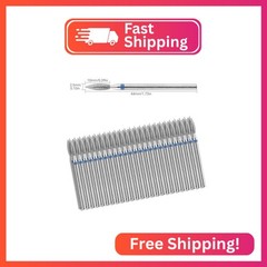 siyuwuro 50Pcs Flame Shape Cuticle Nail Drill Bits 3/32” Safety Carbide Nail Dr