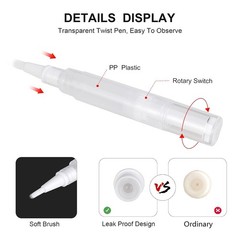 5-Pack Transparent 5ml Nail Oil Pen with Leak-Proof Brush for Beauty Essentials