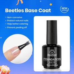 Beetles 3Pcs 0.17 Fl Oz (Pack of 3), 0-0-3 Pcs 15ml top base coat & color gel