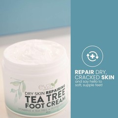 Eva Naturals Tea Tree Foot Cream – Moisturising 4 Fl Oz (Pack of 1), White