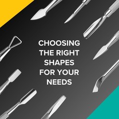 Rui Smiths Pro Cuticle Pusher with 2 Ends – Stainless Steel 104, Silver