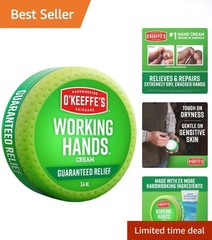 3.4oz O Keeffe’s Working Hands Cream – Hypoallergenic Relief for Severe Dryness