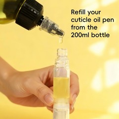 BPrettier Bulk Cuticle Oil Set, 200ml Applicator Bottle with 5 Travel Yellow