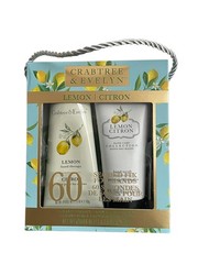 Crabtree & Evelyn Lemon Citron Hand Therapy Cream and Hand Scrub Set, 3.5oz