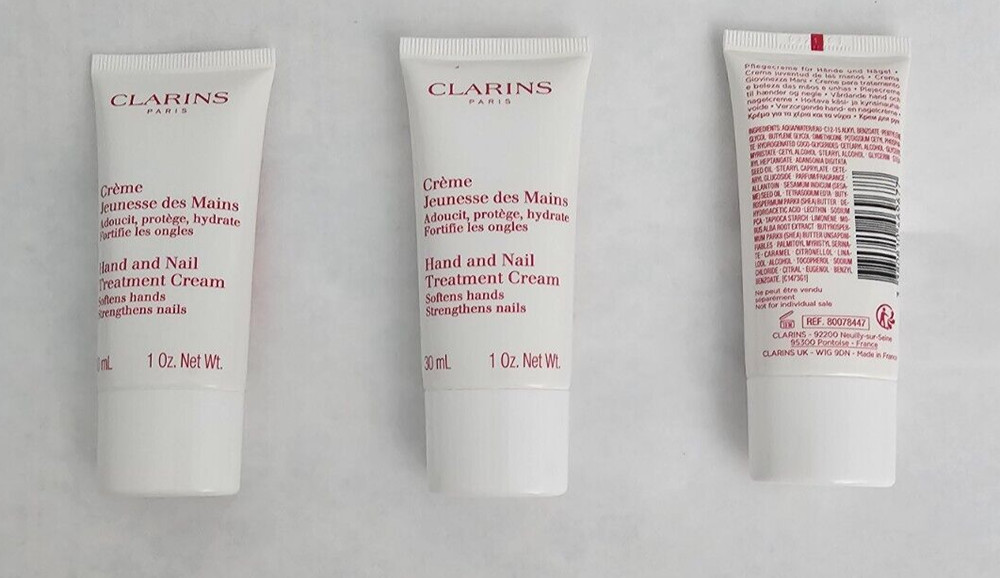 Set of 3 Clarins Hand and Nail Treatment Cream 30ml/1oz Each total 90ml/3oz. New