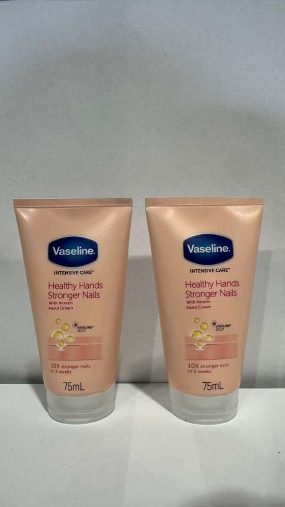 2 Pack Vaseline Healthy Hands Stronger Nails Cream 75 ml