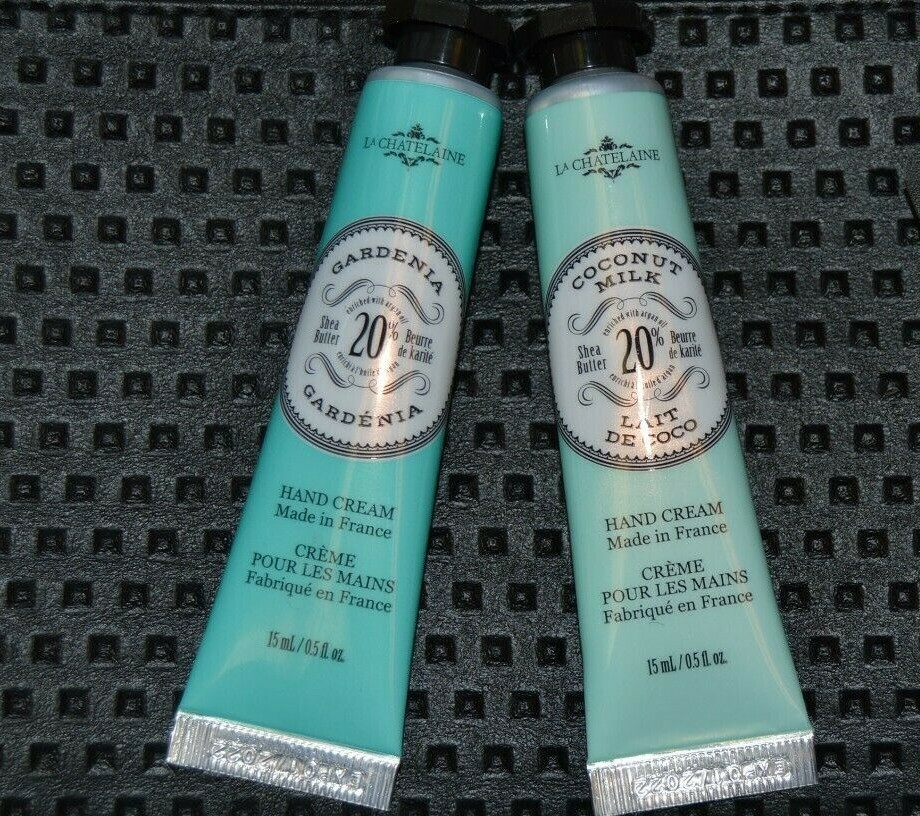 Set of 2 LA CHATELAINE Gardenia Hand Cream + Coconut Milk 20% Shea Butter