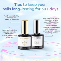 modelones Gel Top Coat, 0.5 Fl Oz (Pack of 2), Transparent-Base and Coat