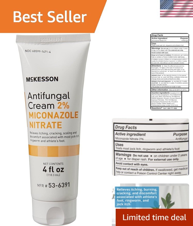 Antifungal Cream, 2% Miconazole Nitrate – Relieves Itching, Burning, Cracking…
