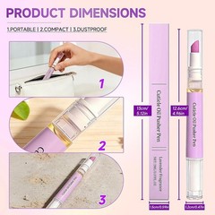 2 Pcs 2-in-1 Cuticle Oil Pusher Pen – 2026 New Ceramic Pen,No Purple