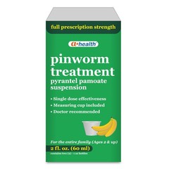 A+Health Pinworm Treatment Pyrantel Pamoate Oral Suspension, Family Pack, for Ad