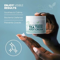 Eva Naturals Tea Tree Foot Cream – Moisturising 4 Fl Oz (Pack of 1), White