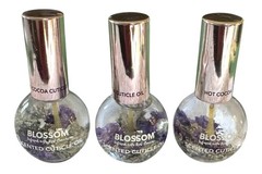 Lot of 3 Blossom Nail Hot Cocoa Scented Cuticle Oil Infused with Real Flowers