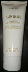 Mary Kay Satin Hands Hand Cream with Sunscreen SPF 4 New! 3 oz.