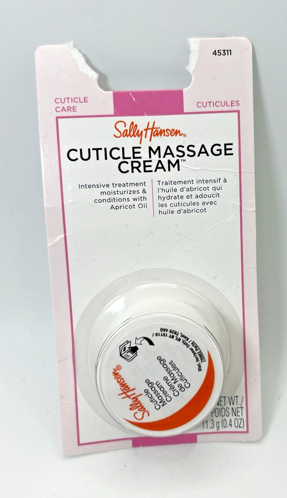Sally Hansen Cuticle Massage Cream 11.3g moisturize with apricot oil B63