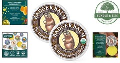 Organic Healing Balm for Dry Cracked Hands, Moisturizing Skin Treatment 2-Pack