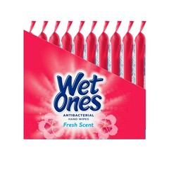 Wet Ones Antibacterial Hand Wipes, Fresh Scent, 20 Count (Pack of 10), wipes