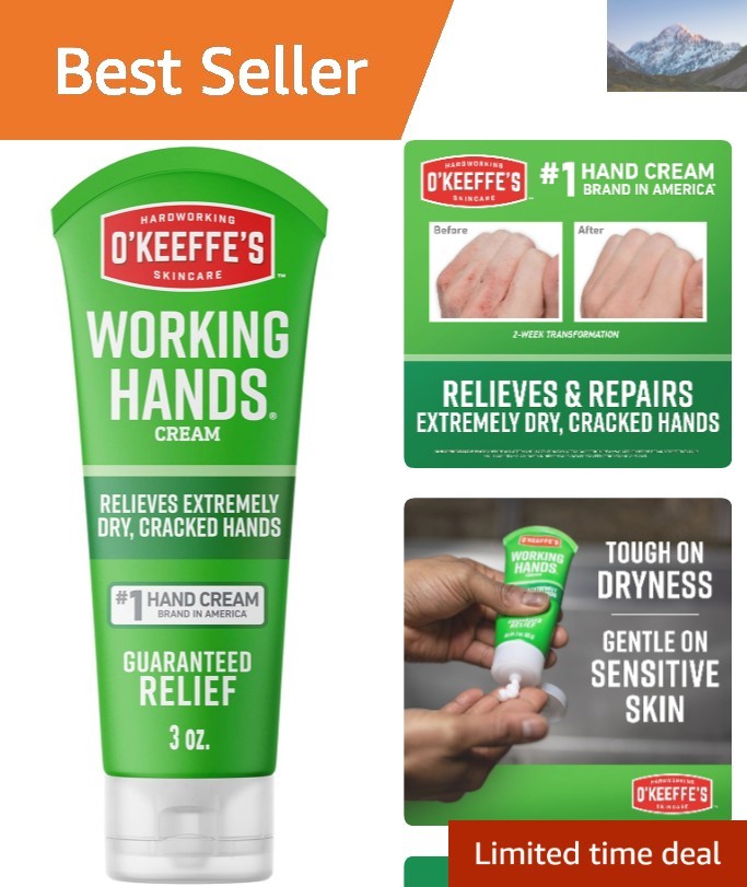 O Keeffe’s Unscented Hand Cream – Travel Size 3 oz for Instant Dry Skin Relief