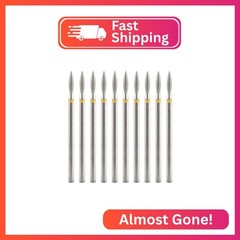 siyuwuro 10Pcs Flame Shape Cuticle Nail Drill Bits 3/32” Safety Carbide Nail Dr