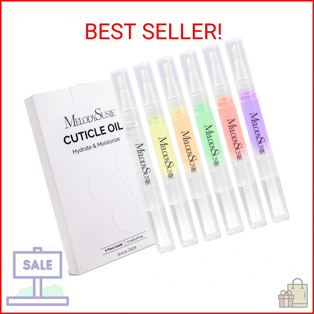 MelodySusie 6Pcs Cuticle Oil Pen Set,Nail Moisturizing Cuticle Oil Enriched with