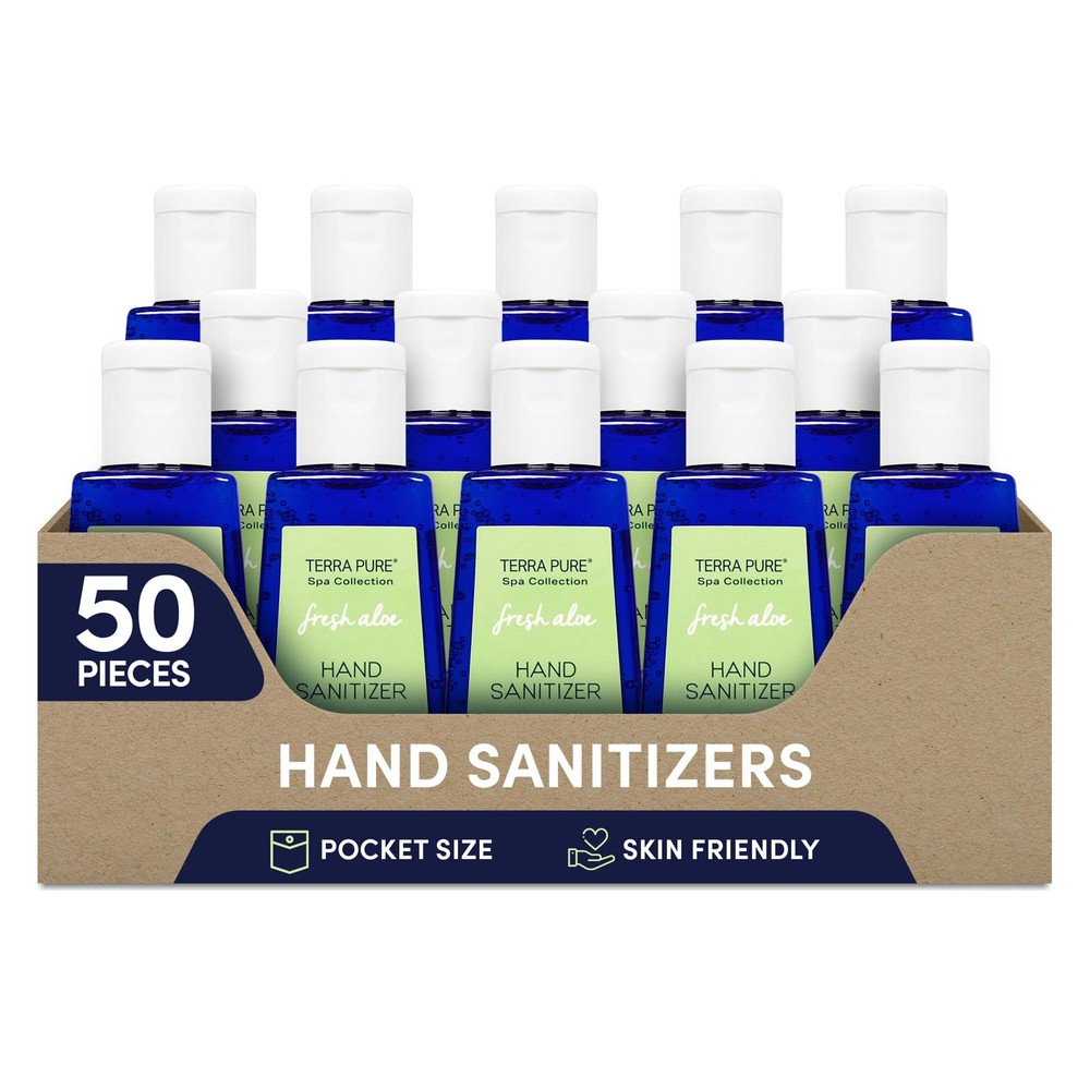 Terra Pure Hand Sanitizer Gel, 1 oz 50 Pack, Alcohol 1 Fl Oz (Pack of 50)
