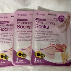 3-pk Epielle Moisturizing Socks Sunflower Seed Oil Avocado Oil Vitamin E