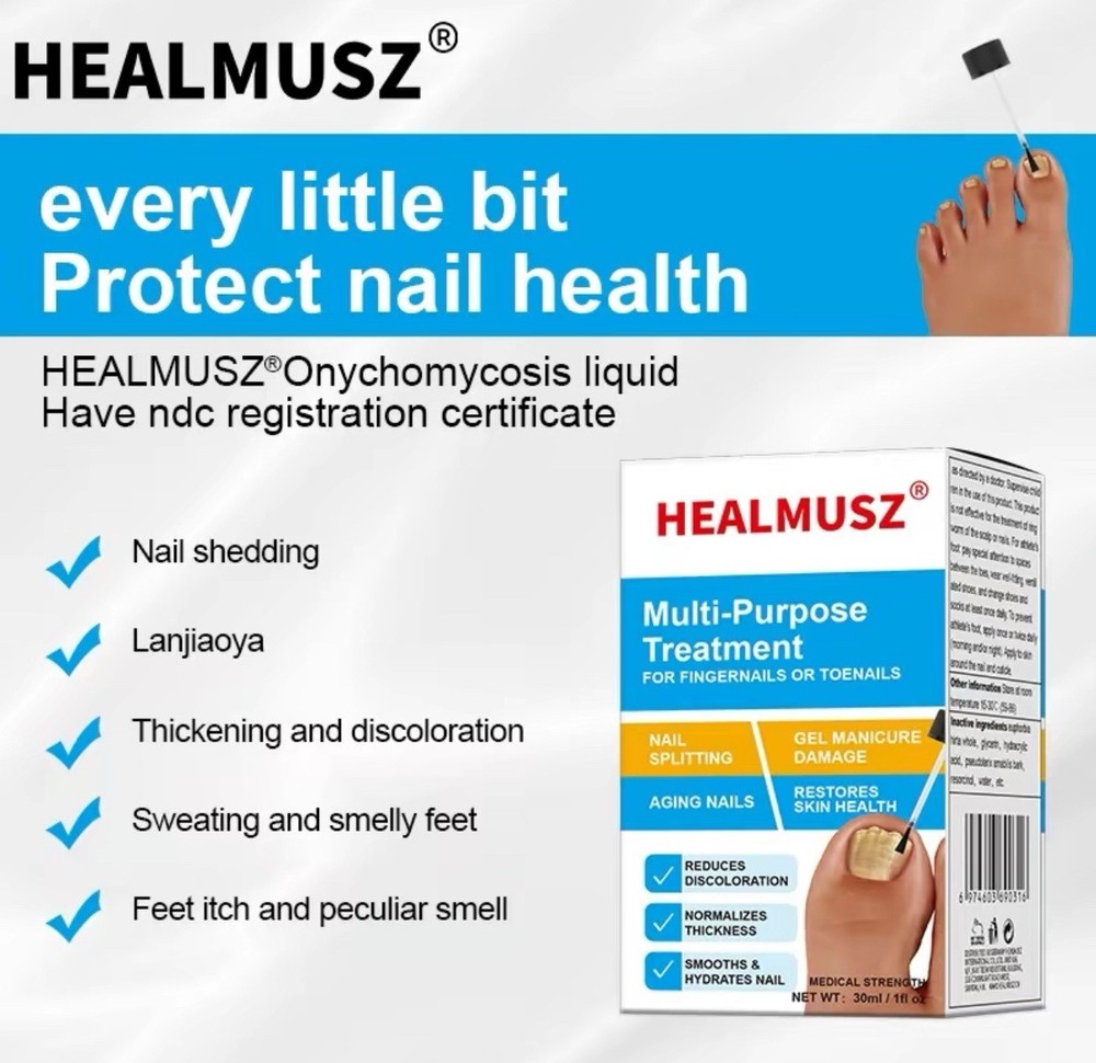 HEALMUSZ Fungal Solution Multi-Purpose Nail Treatment Liquid 30ml / 1 fl oz