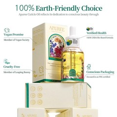 Apuree 100% Bio-Based Cuticle Oil: Nail 1 Fl Oz (Pack of 1), gold