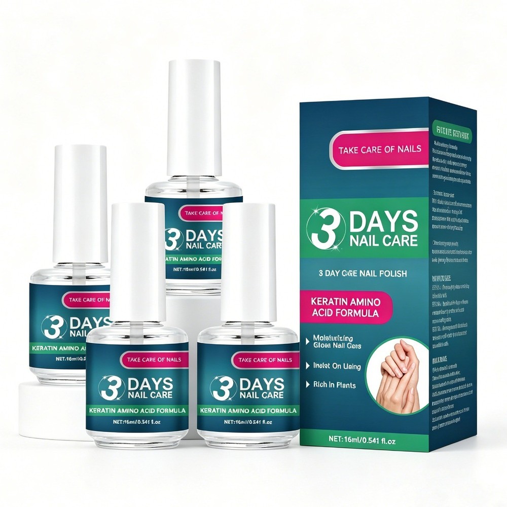 4 Pack 3 Days Rapid Nail Strengthening Oil Repair Nourish Damaged Brittle Nails