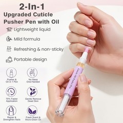 2-in-1 Cuticle Oil Pusher Pen,2026 New Ceramic Cuticle Pusher Oil Pen,Ceramic Cu