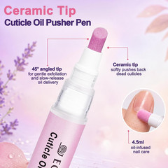 Cuticle Remover Pen, Ceramic Cuticle Oil Pusher, Peach Rose Lavender Scent Nail