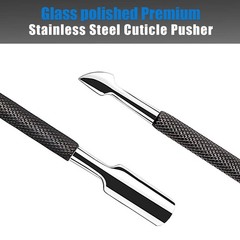 Cuticle Trimmer with Pusher – Half Jaw, Titanium Black