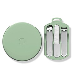 Portable 3-in-1 Stainless Steel Manicure Set with Macaron Green 3 in 1, black