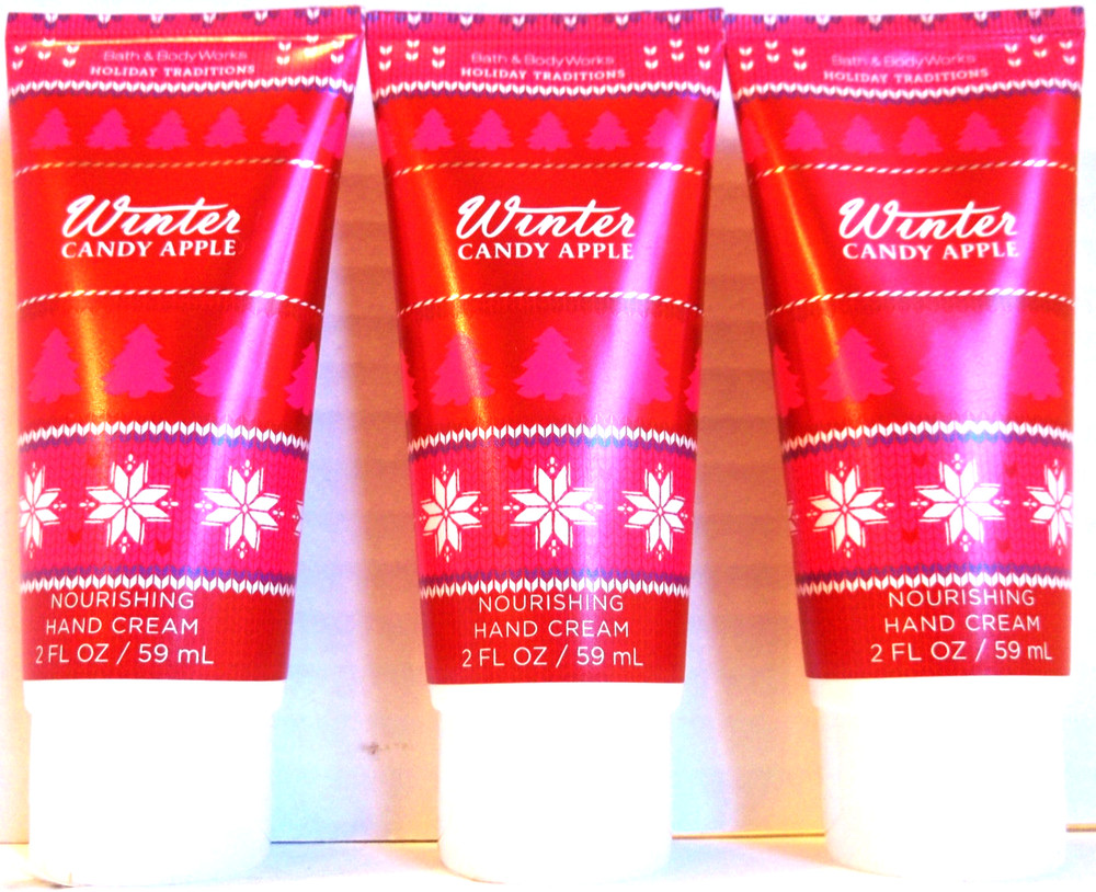 Bath Body Works WINTER CANDY APPLE Nourishing Hand Cream, 2 oz/59 mL, NEW x 3