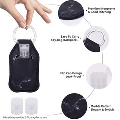 Hand Sanitizer Holder Keychian,5 Pack Empty Travel Size Bottle and Marbling