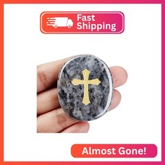 YATOJUZI Black Labradorite Natural Healing Crystals Stones Worry Stone for Anxie
