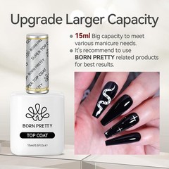 Born Pretty Gel Top Coat,15ml Gloss Base and 15ml Coat Set
