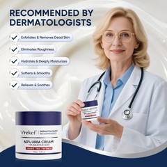 VREKEF Urea Cream 40 Percent for Feet Maximum 5.29 Ounce (Pack of 1), blue