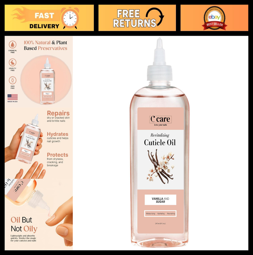 Vanilla Sugar Cuticle Oil – Overnight Repair for Nails & Cuticles, 8 oz Moisturi