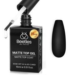 Beetles 15 ml Matte Gel Top 0.5 Fl Oz (Pack of 1), 4-15ml matte top coat