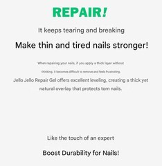 JELLOJELLO Repair Gel 10ml Simple Nail Extention Korean Nail Beauty NEW