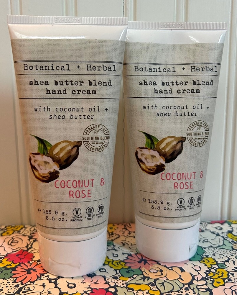2 COCONUT ROSE HAND CREAM SHEA BUTTER 5.5oz SEALED See description