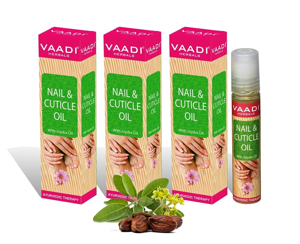 Vaadi Herbals Nail & Cuticle Oil 3x10ml | Jojoba & Shea Butter Formula