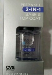 Beauty 360 Prep & Set 2 in 1 BASE & TOP COAT Nails 0.5oz Bottle NEW lot of 2
