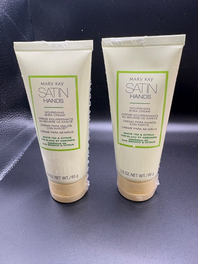 2 X Mary Kay Satin Hands Nourishing Shea Cream White Tea & Citrus Full Size 3 oz