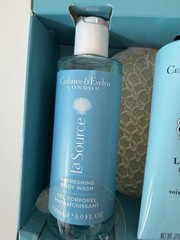Crabtree & Evelyn LaSource 4 piece Gift Set Body Wash~Lotion~Loofah~Hand Therapy